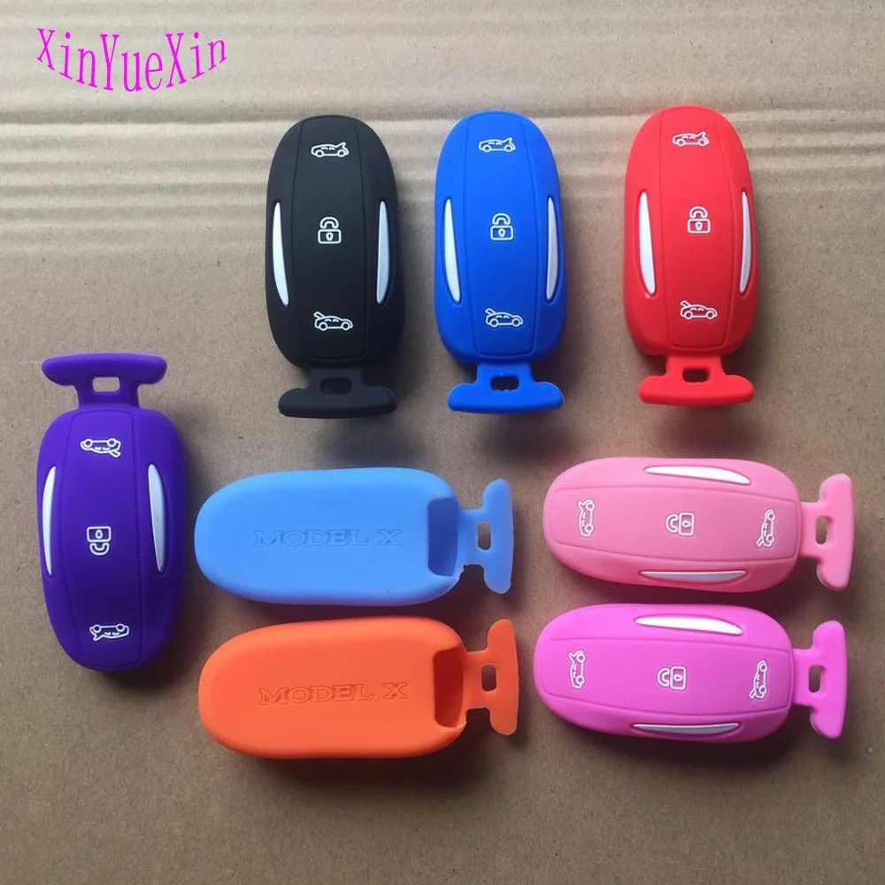 Us 690 8 Offxinyuexin Silicone Rubber Car Key Cover Fob Case For Tesla Model X 75d 90d 100d Remote Key Case Car Stying 3buttons 50pcslots In Key