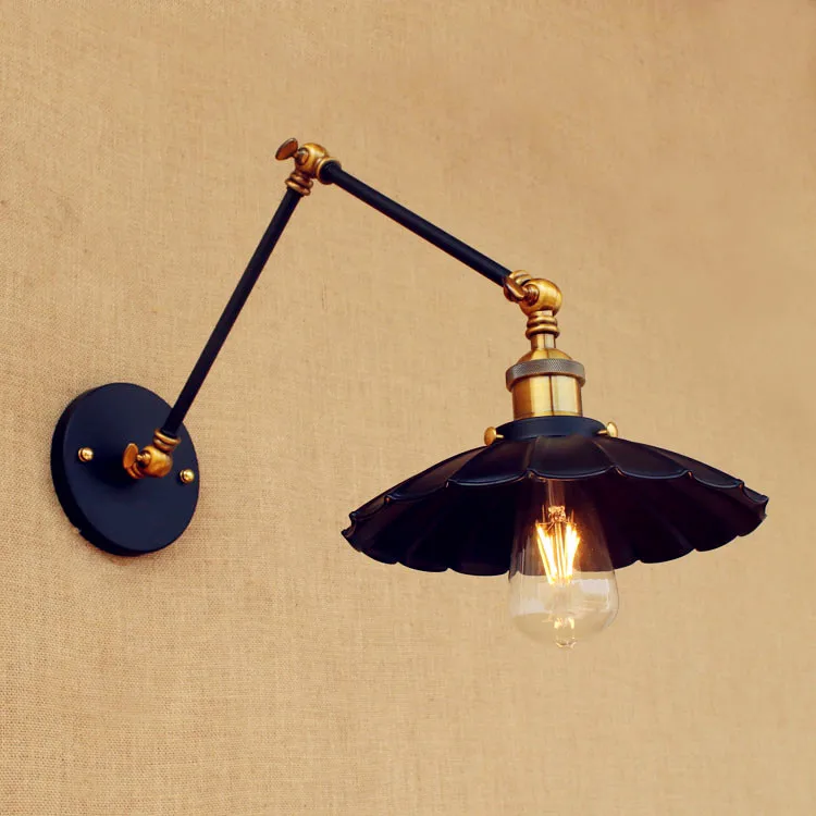 ? ??Black Retro Loft Vintage ? Wall Wall Lights Swing Long Arm Light ? Industrial Industrial ...