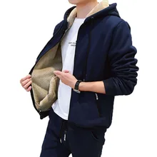 AmberHeard, зимний мужской спортивный костюм, на молнии, куртка с капюшоном+ штаны, спортивный костюм, комплект из двух предметов, мужской плюс бархат, Толстая Теплая мужская одежда