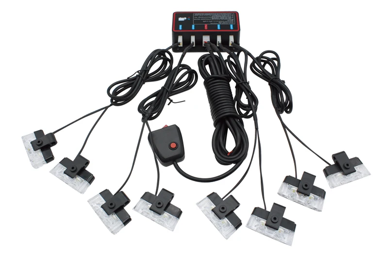8X2 LED Ambulance Police light flasher Car Grill Strobe