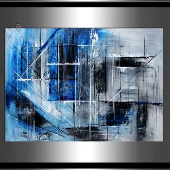 

Handmade high quality thick knife abstract oil painting Blue Textured Wall abstract on Canvas Painting Decor Oil Painting art