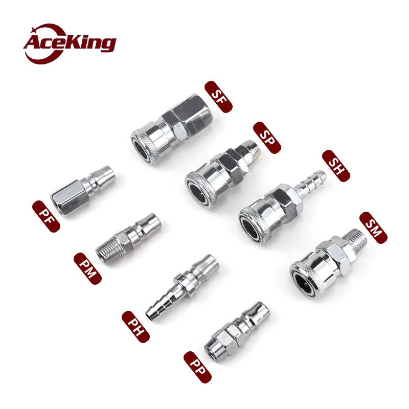 

Pneumatic Tool Air Compressor Hose Air Pump Joint Self-locking Fast Intubation Stainless Steel C Fast Joint /SPF/SPM/SPH/PP/SP20