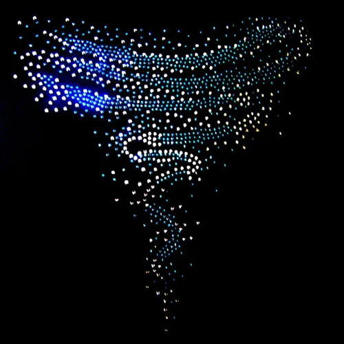 Кристалл Воротник исправление узор из страз передачи железа на патч нашивка на одежду для женщин платье 23*25 см - Цвет: Blue