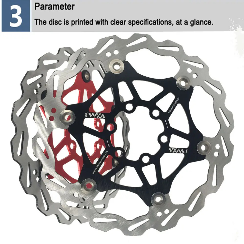VXM велосипедный дисковый тормоз DH тормозной поплавок плавающие дисковые роторы r 160 мм " красный/черный для MTB велосипеда Гидравлический дисковый тормоз велосипедные прокладки