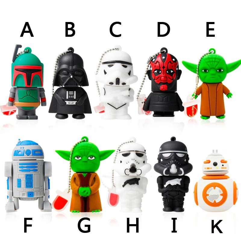 

Amthin Usb flash drive 8G Star wars pen drive 32g pendrive 16g R2D2 bb8 Darth Vinda 8g 4g Maul Bounty Hunter Usb2.0 memory stick