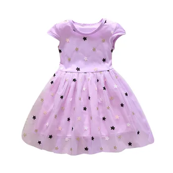 

LONSANT Baby Girls Dress newborn Stars Blink Tulle Princess Dresses Toddler Kids short sleeve summer dress Girls Casual Clothes