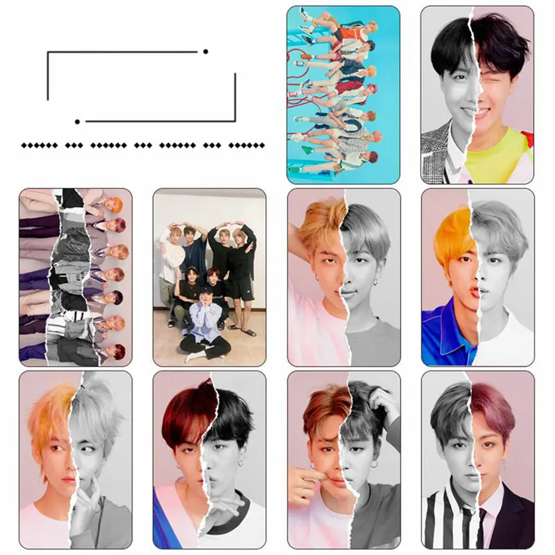 

Kpop Love Yourself Answer Crystal Photo Cards Sticker JUNG KOOK SUGA V Sticky Photocard Poster 10pcs/set