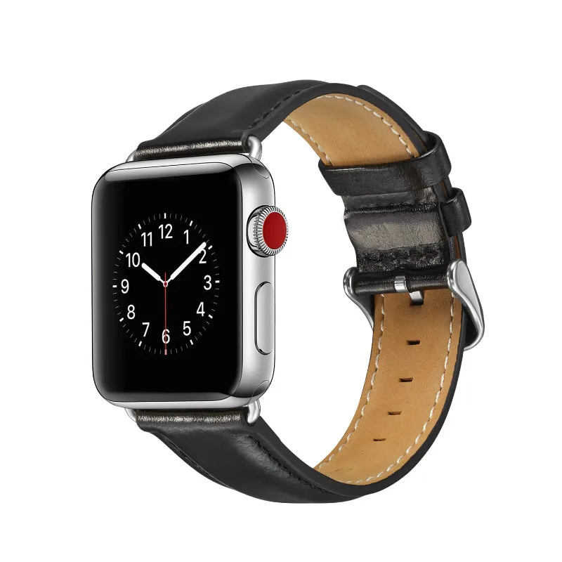 Ремешок из натуральной коровьей кожи для apple watch series 6 SE 5 4 3 2 1 38 мм 42 браслет с