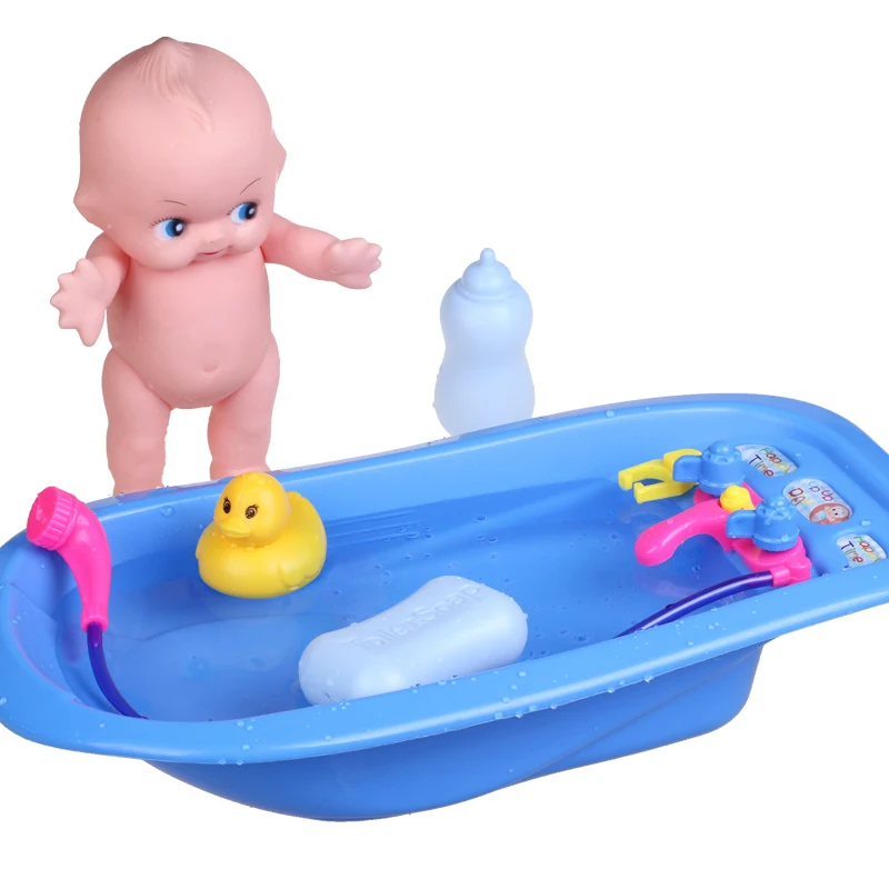Детский игровой домик кукла для купания детские игрушки пластиковая небольшая