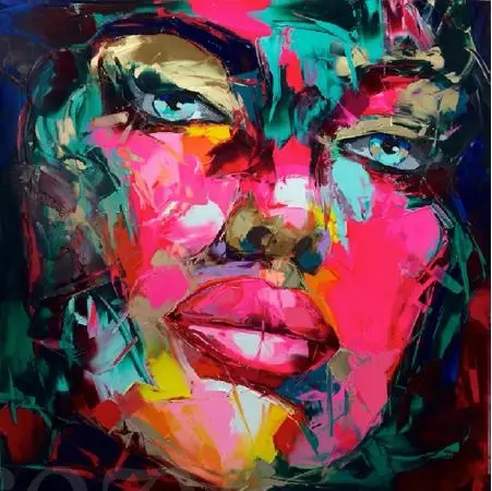 Франсуаза Nielly нож абстрактный рисунок на холсте портрет лица масло фигура, изображенная красками стены искусства картины украшения для дома - Цвет: Red