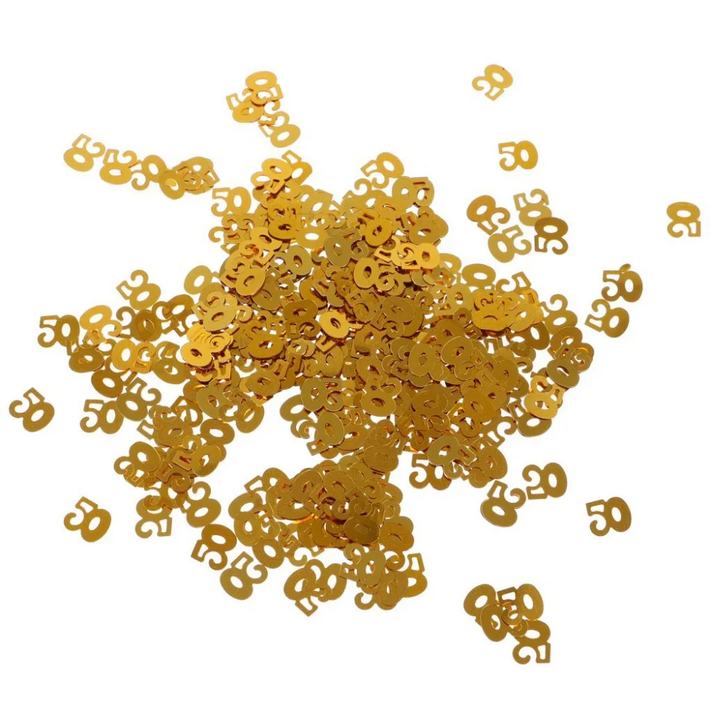 15g Happy Age 50th Birthday Party Table Decoration Confetti Gold 50 in