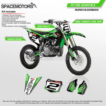 

MotoSpace Customized Team Graphics Backgrounds Decals 3M Custom Stickers For KAWASAKI KX85 KX100 2014 2015 2016 2017-2019 030