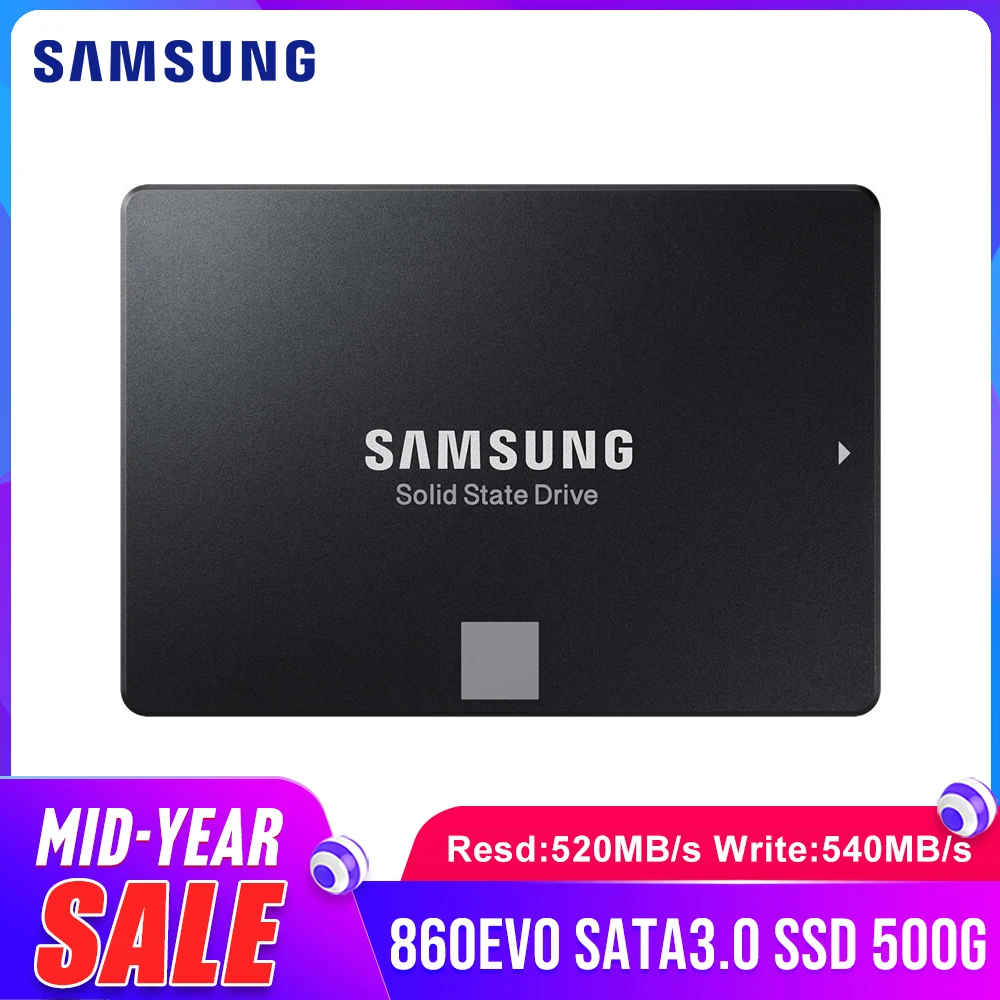 Pаспродажа SAMSUNG SSD 860 EVO 500GB твердотельный диск внутренний жесткий диск SATA3 2,5 дюймов ssd для ноутбуков настольных ПК (MZ 76E500B CN)