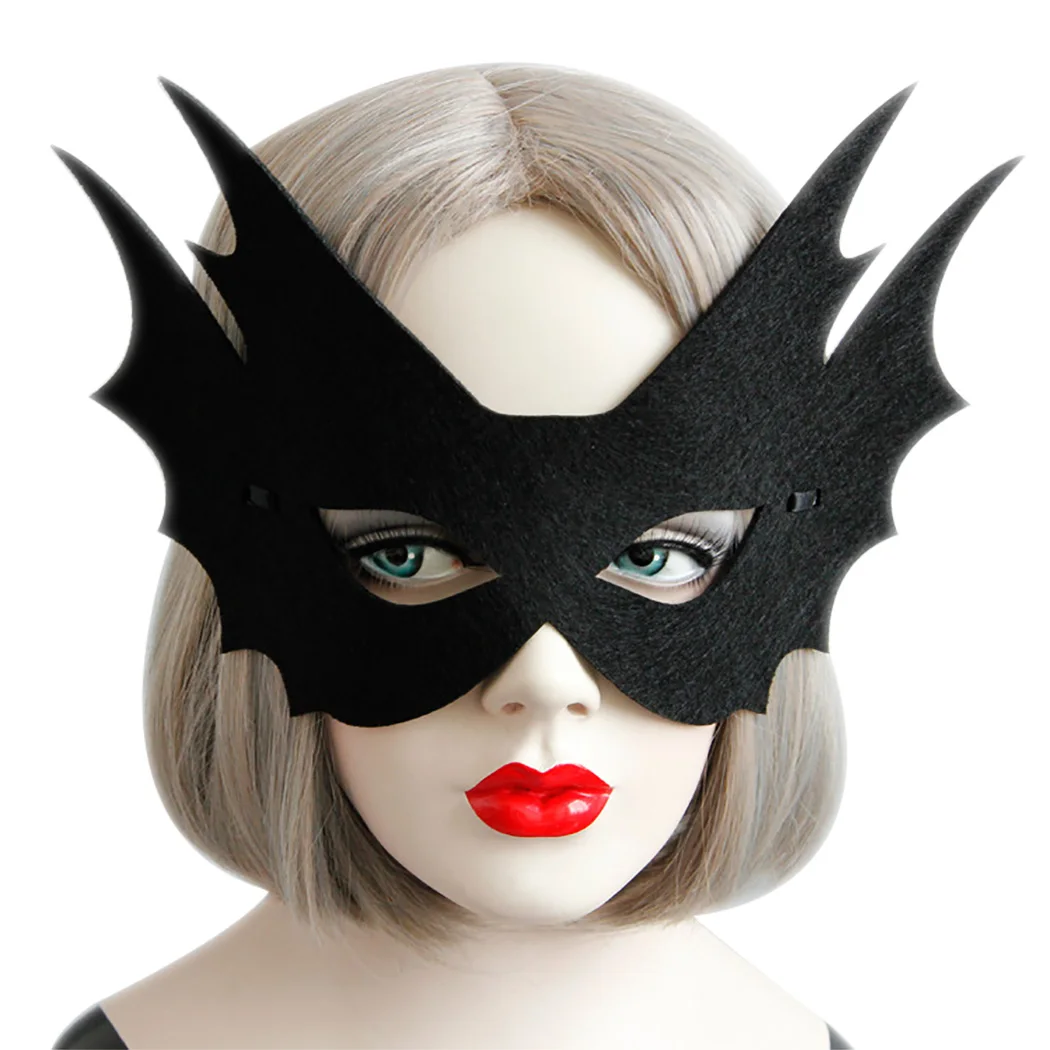 Сексуальная Летающая летучая мышь маска для глаз на Хеллоуин, войлочная ткань для Хэллоуина, косплей, сексуальная женская маска, маска для лица, платье, маскарад, карнавальные, вечерние, поставка - Цвет: Черный