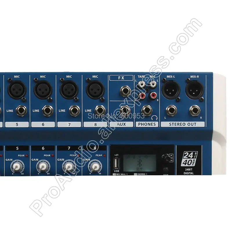 MICWL 10 Way Wireless Bluetooth USB 24BIT DSP 48V Phantom Power Mic Mixing Console Mixer