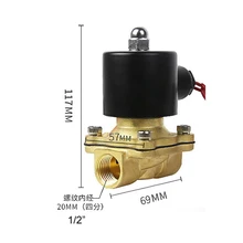 AC220V BSP латунный нормально закрытый Соленоидный клапан 1/" для воды масло воздуха
