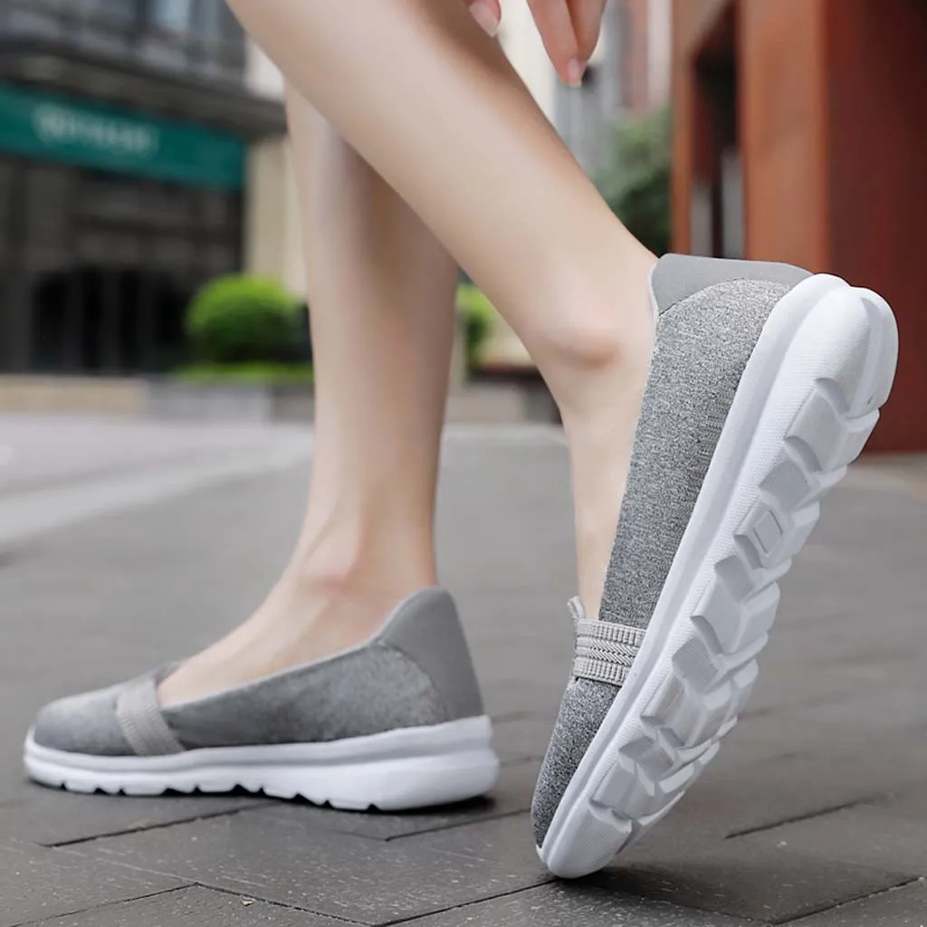 Summer women shoes women Breathable Mesh sneakers shoes ballet flats ladies slip on flats loafers shoes Plus size#N3