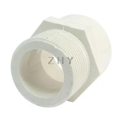 

1 1/4"PT Male Hose Thread 40mm Slip PVC Pipe Straight Connector Coupler White