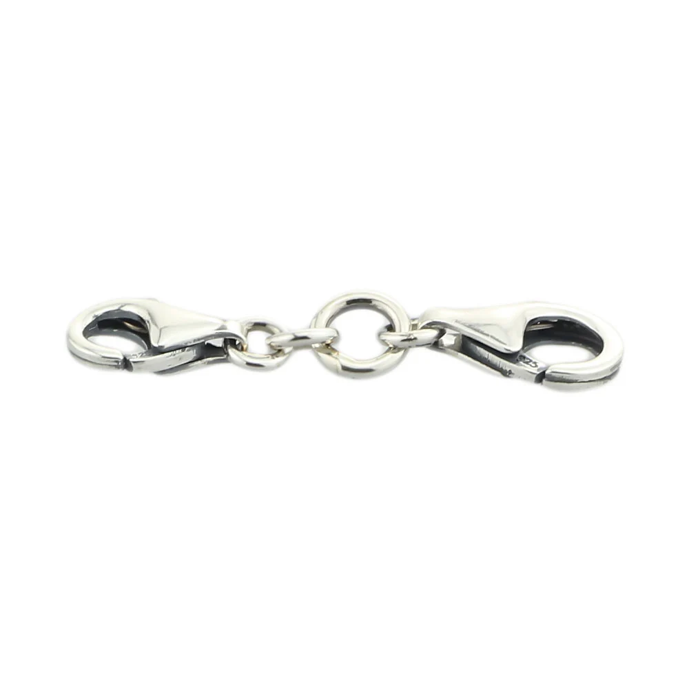 

925 Sterling Silver Double Clasp Lock Charm Beads Fit European Brand Troll Bracelet Jewelry For DIY Bracelet Making