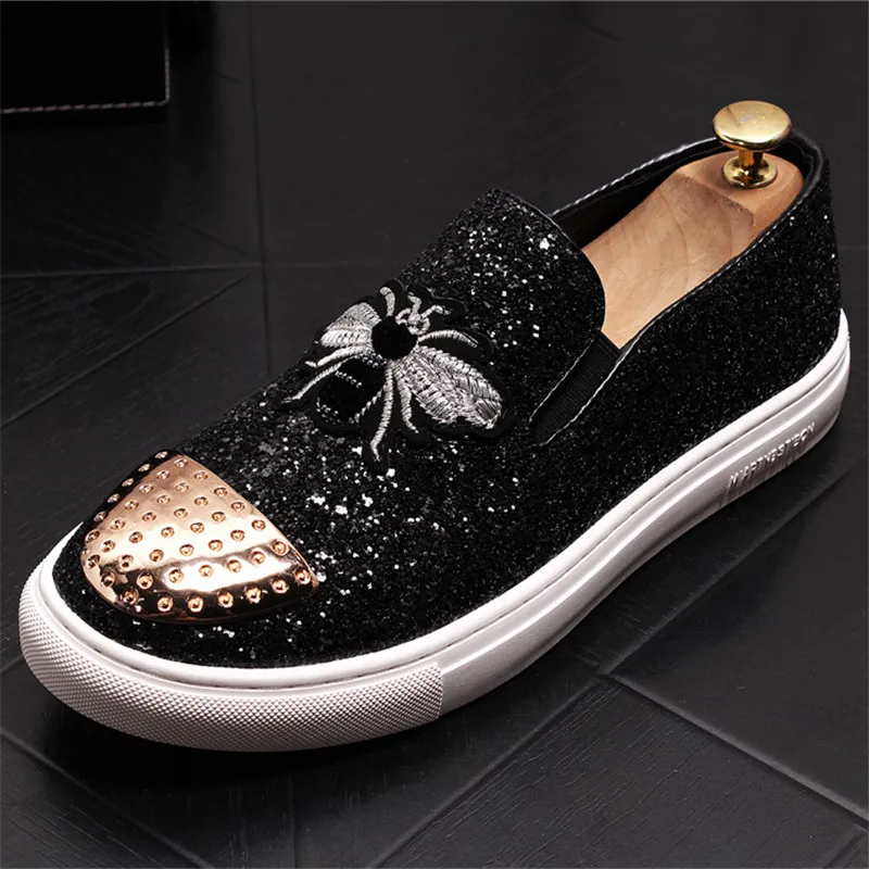 Homme Hommes Élégant Appartements b De Soirée d Luxe 20d50 Mocassins Bling A c Chaussures Slip Sur e Pour Glitters jL35AScRq4