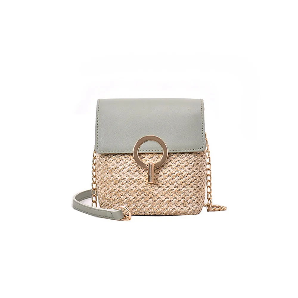 

2019 Summer Straw Bag for Women Beach Leather Rattan Handbags Lady Totes Sac a Main Luxury Designer Bags Crossbody over Shoulder