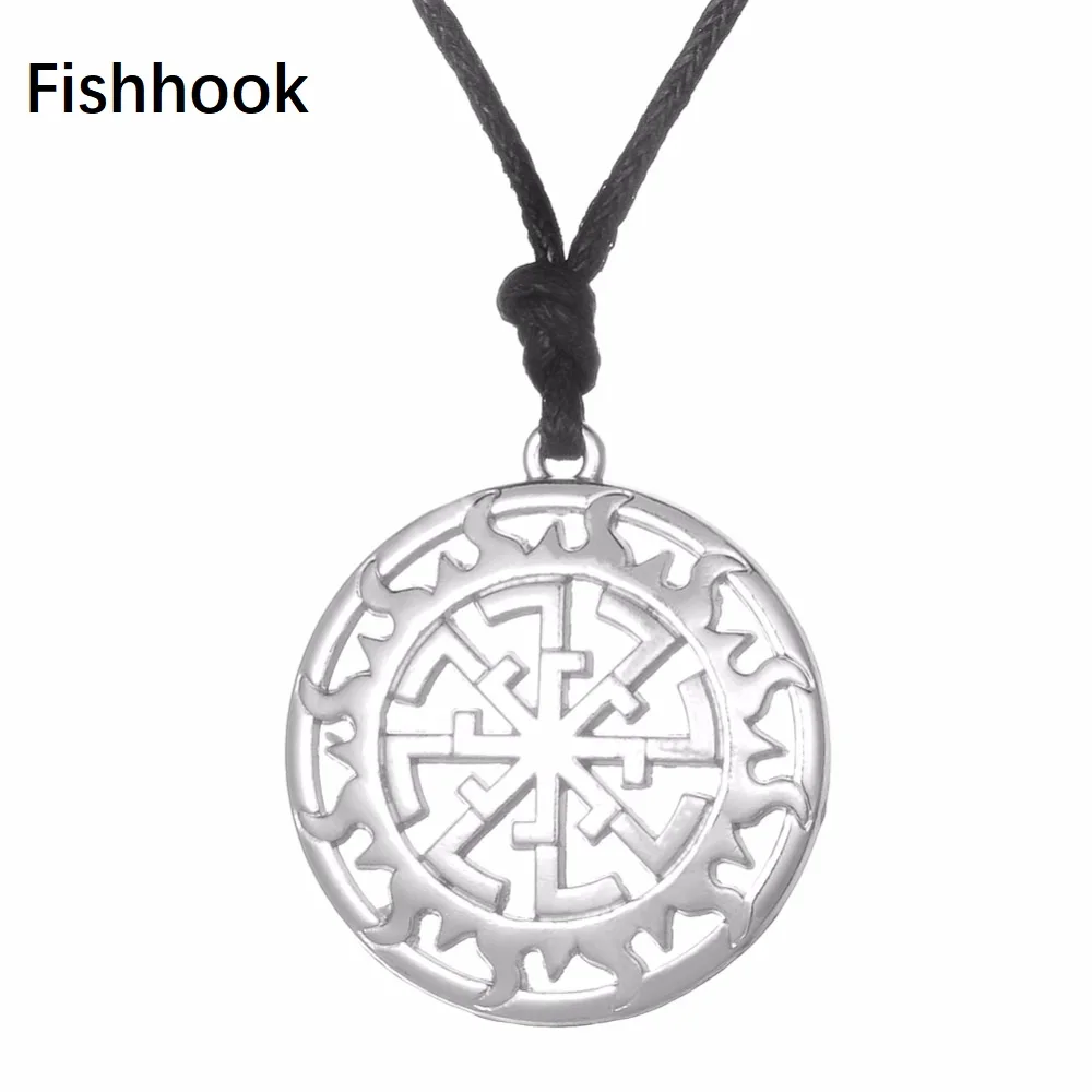 

Fishhook Slavic Paganism Kolovrat Slavonic Pendant Solstice Sun wheel Sun Symbol Talisman Old Slavs Jewelry Viking Necklaces