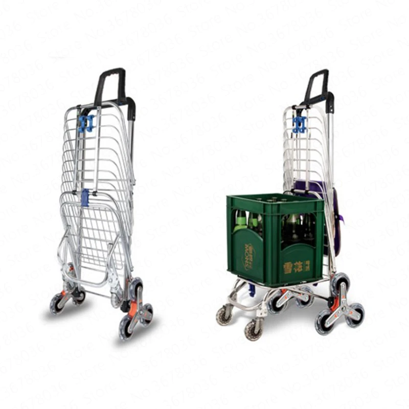 

Shopping Cart Climb Stairs To Buy Food Cart Small Cart Old Man Supermarket Portable Folding Hand Push Luggage Hand Pull Rod Car