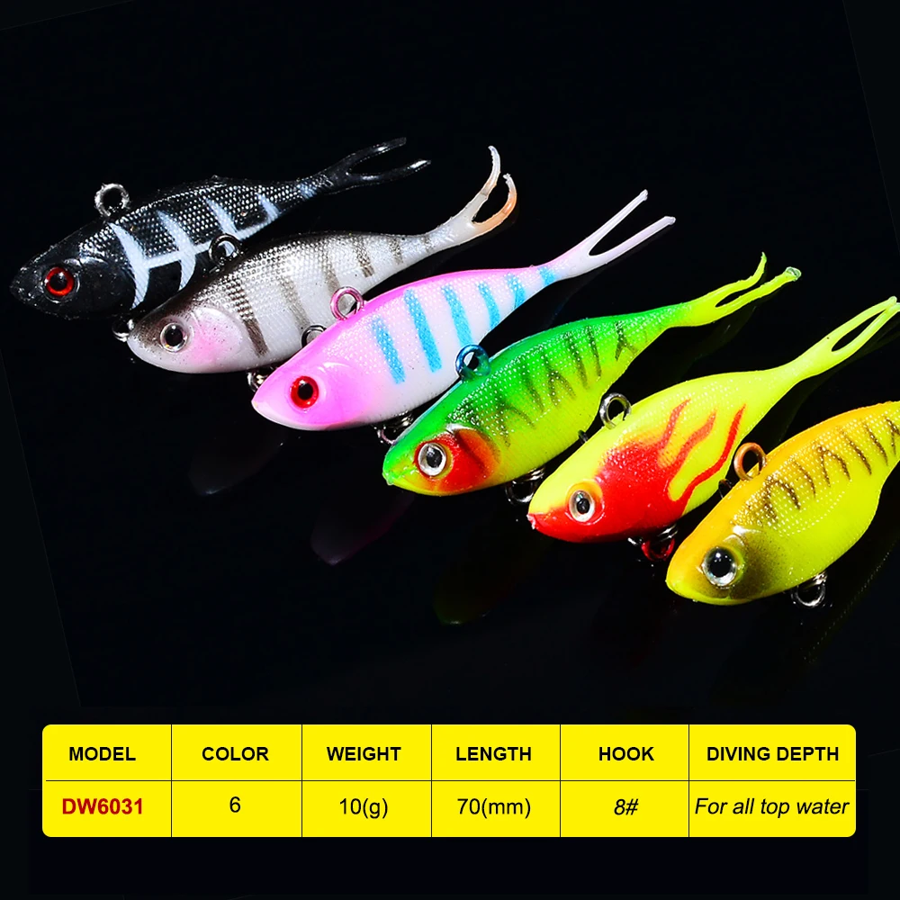 

1Pcs VIB FLYBASS VIB Soft Bait 10G Attraction Vibrating With T Fish Tail 7CM Fishing JIG fishing Soft Lure whopper Soft Lure