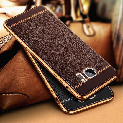 Luxury Soft Plating Leather Cover For Samsung Galaxy S6 A3 A5 A7 J3 J5 J7 2016 2017 Case S7 Edge |