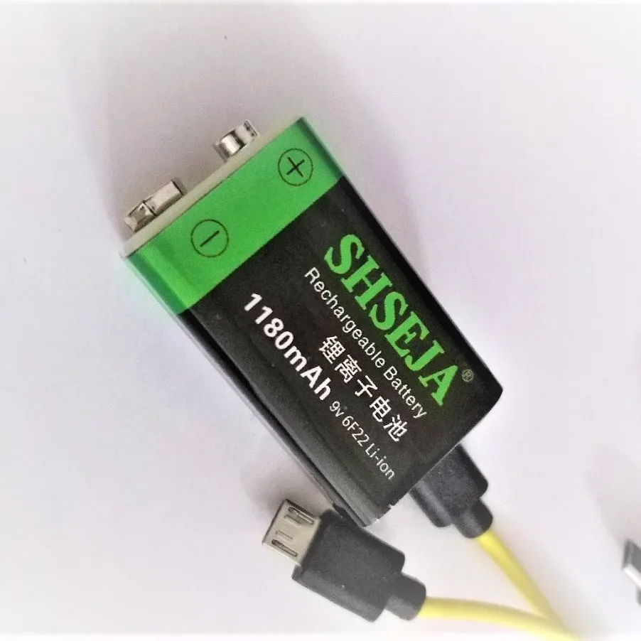 4 шт. Новый 6F22 USB 9V литий ионный аккумулятор 1180mAh для беспроводных микрофонов 100%
