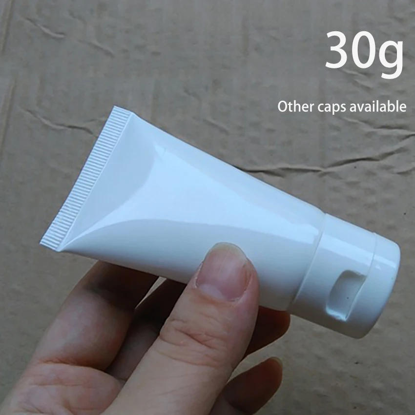 

30ml Plastic Cosmetic Emulsion facial Cleanser Soft Tube 30g Hand Cream Packing Container White Bottle flip cap Free Shipping