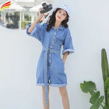 

New 2018 Summer Playsuits Women Shorts Fashion Short Casual Jumpsuits Jeans Women Jumpsuit Denim Overalls Short Rompers