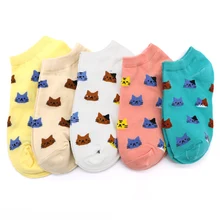 10 пар Для женщин носки с мультяшным животным сезон: весна–лето женские короткие ботильоны 3D носки с принтом Art носки женские Calcetines Mujer