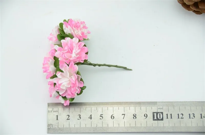 144 шт./лот 3 см мини бумага розы цветы свадебное оформление букета бумага цветок для DIY Бумага в форме цветков для скрапбукинга дешевые Флорес