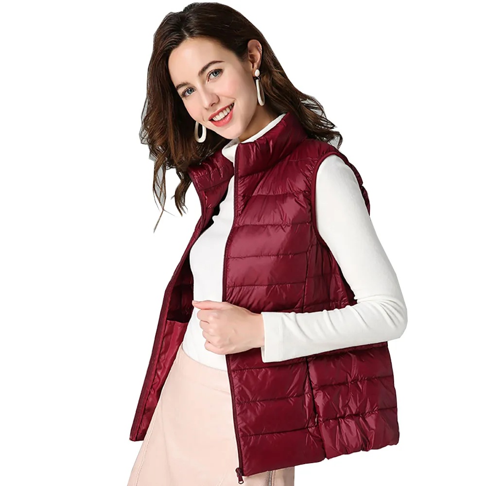 

Autumn Women Ultralight Down Waistcoat Slim Winter Sleeveless Jacket Short Coats Ladies Casual Vest Spring Spring Outwear Vest