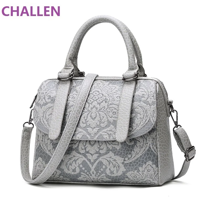 Ladies obag Women Vintage Embossed Leather Tote Handbag PU Ladies
