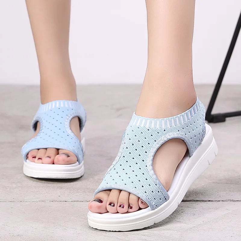 Women Sandals 2019 Female Shoes Woman Summer Wedge Sandals Comfort Women Shoes Slip-on Flat Sandals Women Sandalias Plus Size 45