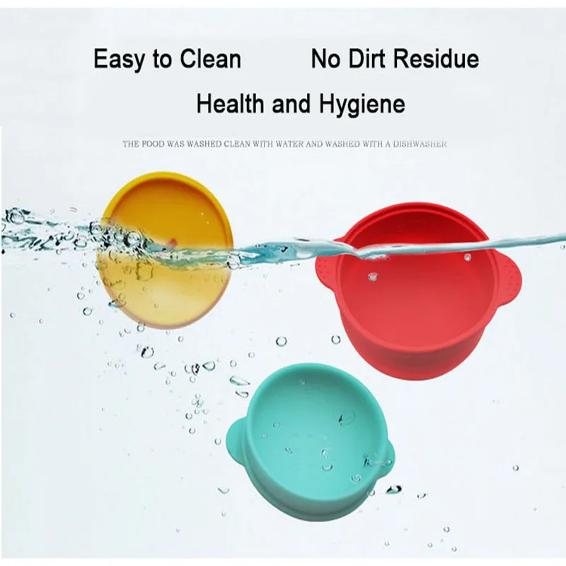 Baby Food Supplement Tableware Portable Children's Travel Folding Silicone Bowl With Lid | Дом и сад