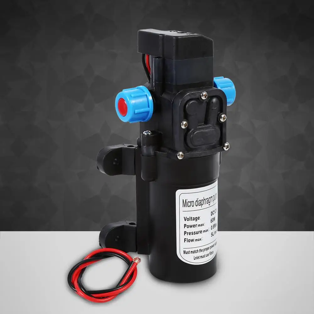 

Water Self Priming Pump DC 12V Diaphragm Water Pump High Pressure Pump 60W 115Psi Self-Priming Boost Pump For Home Garden Car