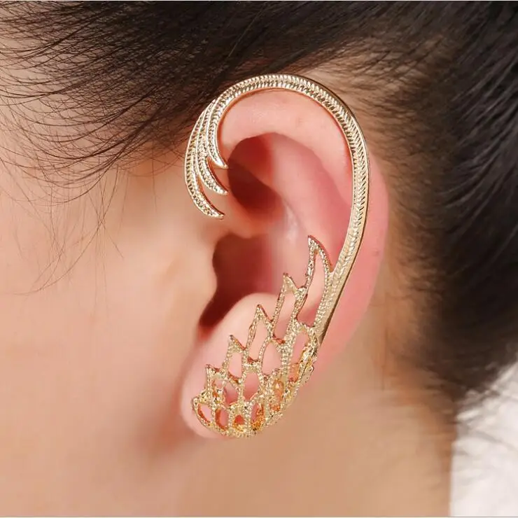 

Creative Jewelry Animal Wing Tail Ear Cuff Fashion Zinc Alloy Hollow Earcuffs Best Friend Party Gifts Women Clip Earring