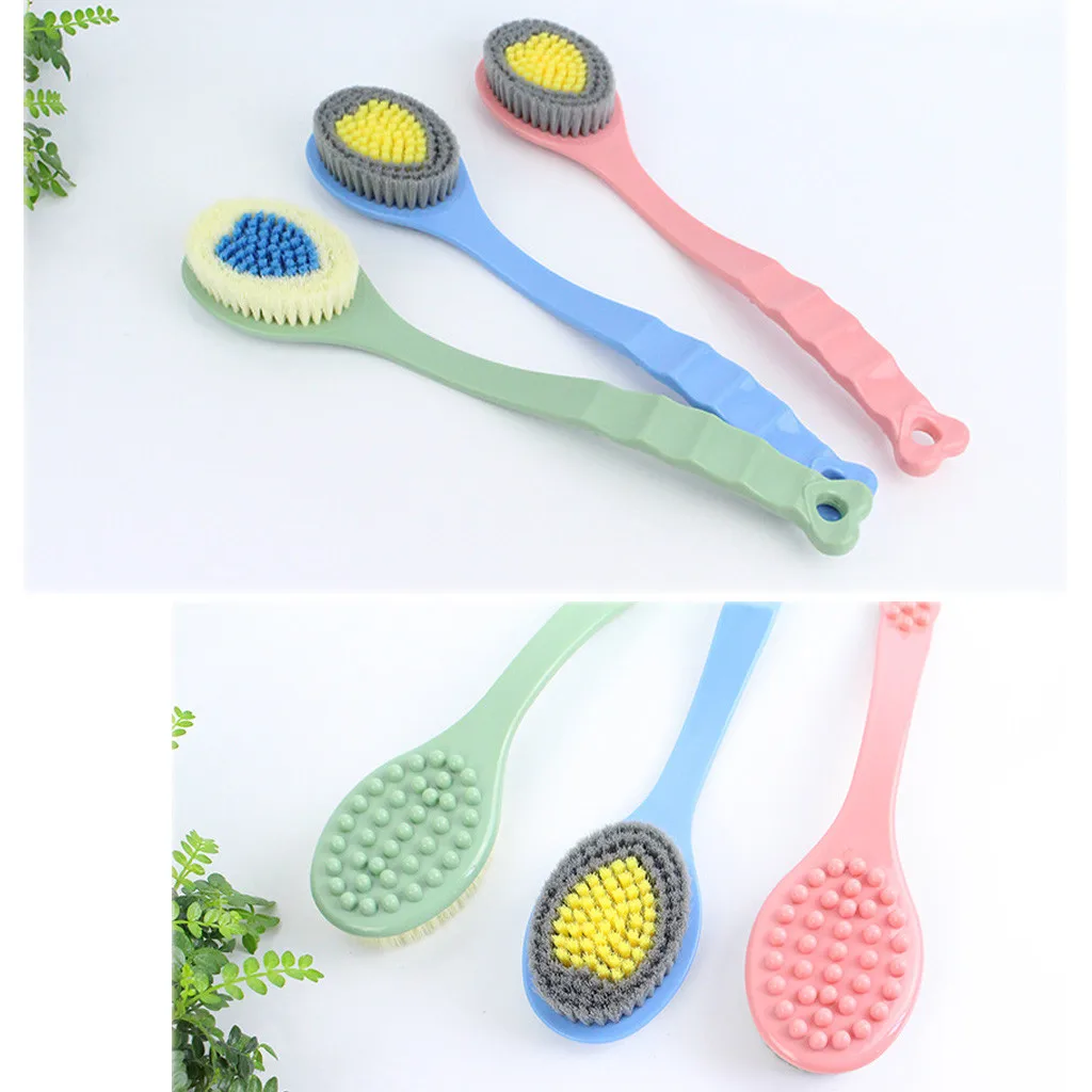 Bath Brush Long Handle Wooden Bristles Soft Hair Rub Back Shower Brush Remove the horny massage brush Anti Skid Scrubber