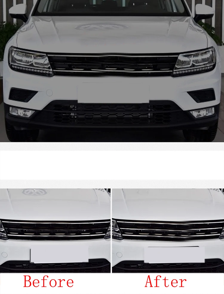 Передняя крышка решетки радиатора автомобиля отделка для Volkswagen VW Tiguan 2017 MK2