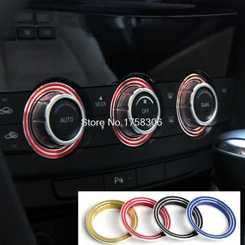 4 color Car AC Frame Air Conditioning Heat Control Switch Decoration Ring Car Covers for 2013-14 MAZDA CX 5 CX5 CX-5 accessories
