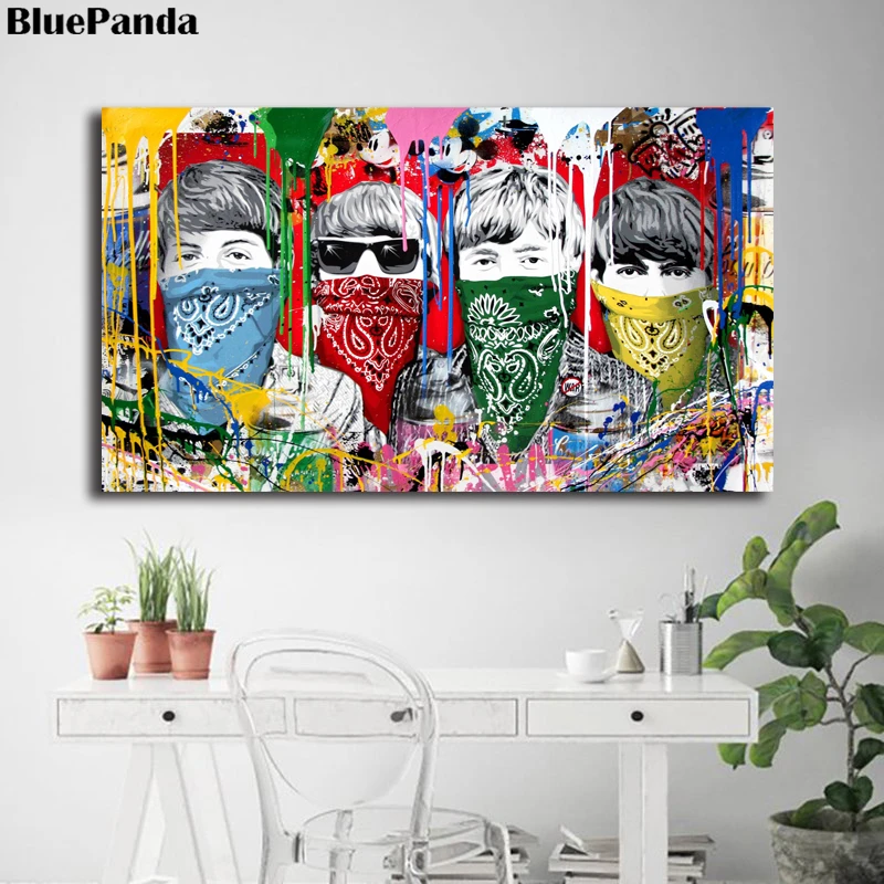 

Mr. Brainwash Banksy Graffiti Poster Paintings On Canvas Modern Art Decorative Wall Pictures For Living Room Home Decoration