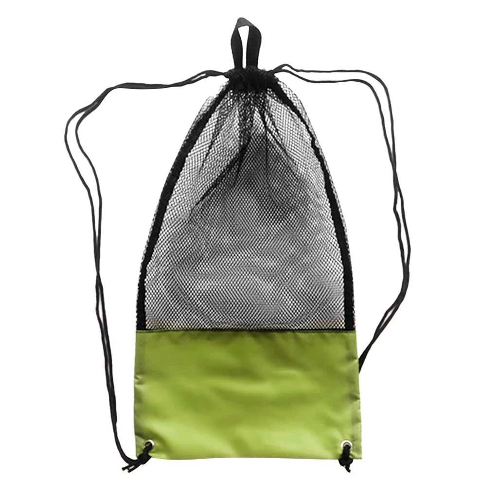 Scuba Diving Snorkeling Swimming Fins Mesh Gear Drawstring Bag Shoulder Strap Pool Swimming Accessories