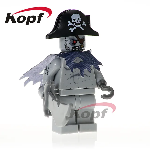 Best Price Single Sale Building Blocks Pirates of the Caribbean Carina Ghost Zombie Captain Officer Figures For Children Model Toys XH 613