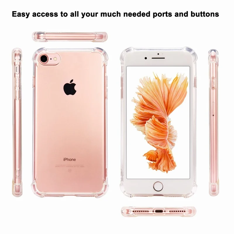 TPU Soft Phone Case For iPhone 8 7 Plus X XS MAX Transparent Cover Protector For iPhone 8Plus 7 XR X XS MAX Collision Back Cases (6)