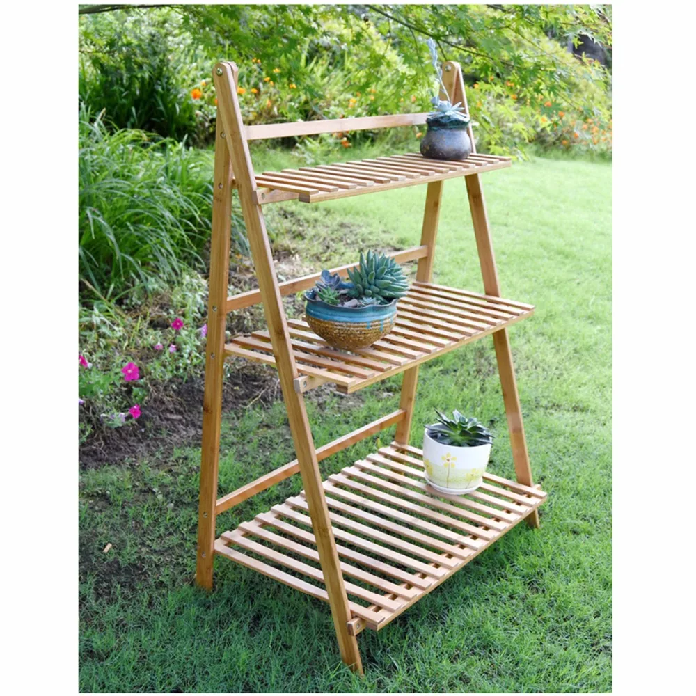 Creative 3 Tire FlowerPot Racks Home Garden Decor Flower Rack Wood