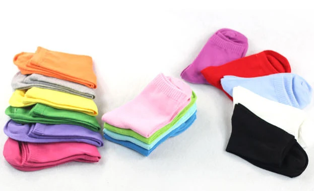 Hot Sale Fashion Spring Autumn Winter Women Solid Candy pure Colors Short Sock Suits For 34-41 Yards Cute socks Free Shipping
