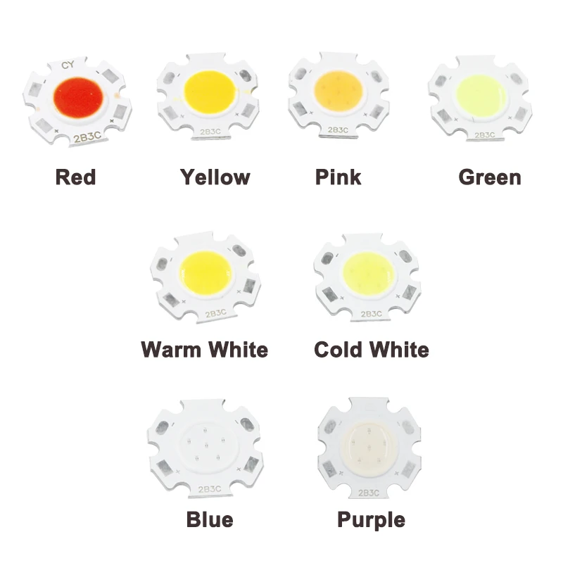 10 шт. 3 Вт COB светодиодный светильник лампы 11 мм на плате источник лампы 300мА для Точечный светильник s потолочный светильник ing Холодный/теплый белый/фиолетовый/розовый